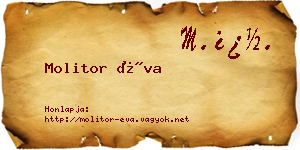 Molitor Éva névjegykártya